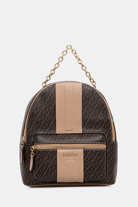 Liu Jo plecak damski kolor brązowy mały wzorzysty AA6111 E1118
