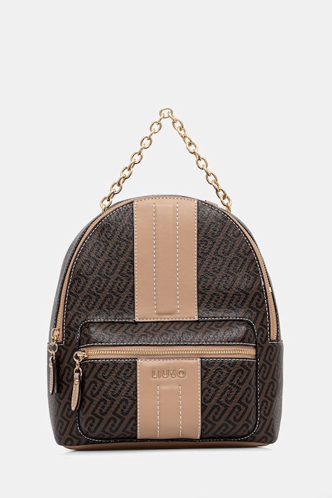 Liu Jo plecak damski kolor brązowy mały wzorzysty AA6111 E1118