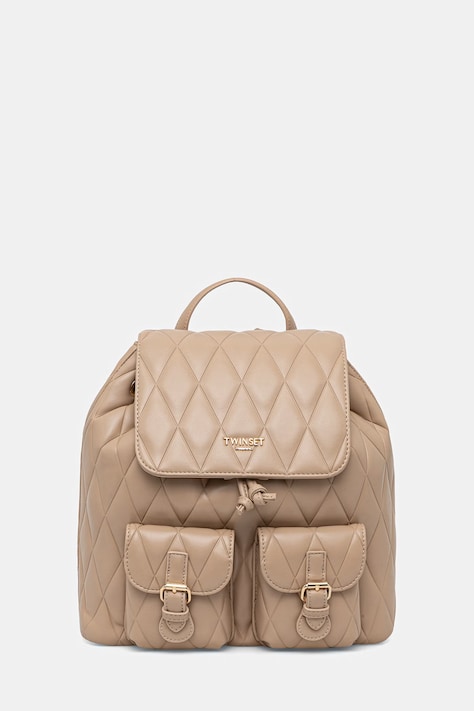 Twinset plecak damski skórzany beżowy 261TB7280