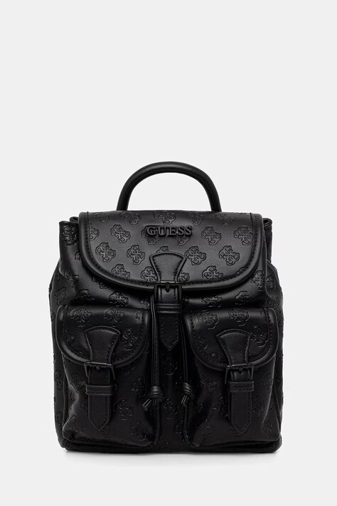 Guess plecak LITZY damski kolor czarny mały gładki V6GZ05 W2120