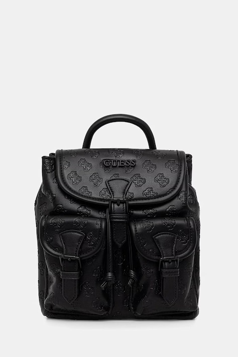 Guess plecak LITZY damski kolor czarny mały gładki V6GZ05 W2120