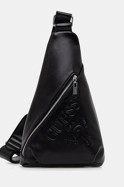 Guess plecak AGATA damski kolor czarny mały z aplikacją V6GZ06 W2121