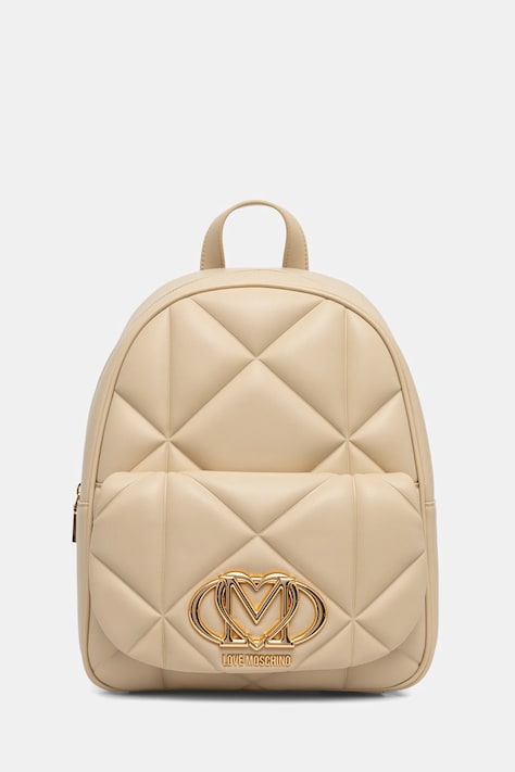 Love Moschino plecak damski kolor beżowy mały gładki JC4037PP1OLC0129