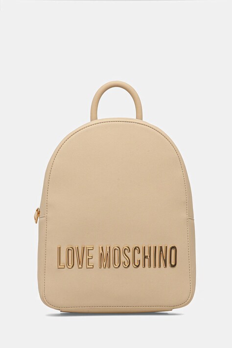 Love Moschino plecak damski kolor beżowy mały z aplikacją JC4193PP1OKD0129