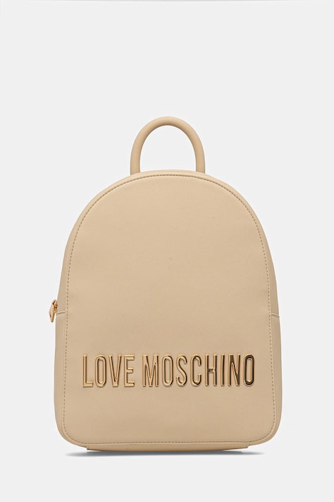 Love Moschino plecak damski kolor beżowy mały z aplikacją JC4193PP1OKD0129