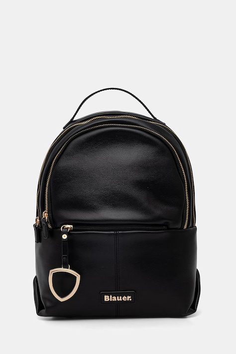 Blauer plecak damski z imitacji skóry czarny VOLD01