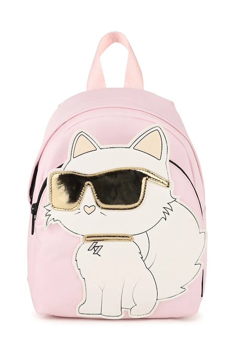 Detský ruksak Karl Lagerfeld ružová farba, malý, s nášivkou, Z31203