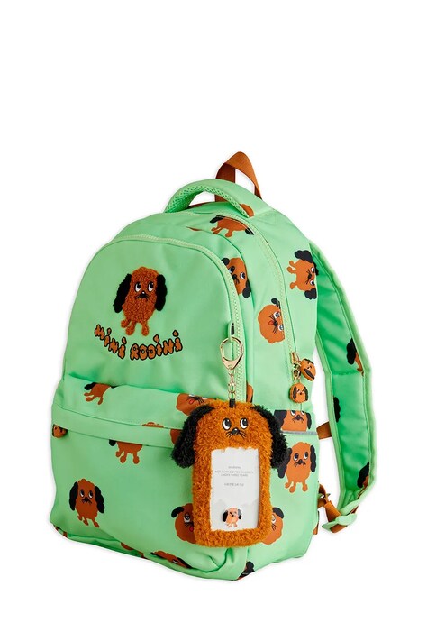 Mini Rodini plecak dziecięcy Doggies kolor zielony duży wzorzysty 26160105