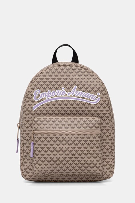 Emporio Armani plecak dziecięcy kolor beżowy duży z nadrukiem EB000840 AF24406