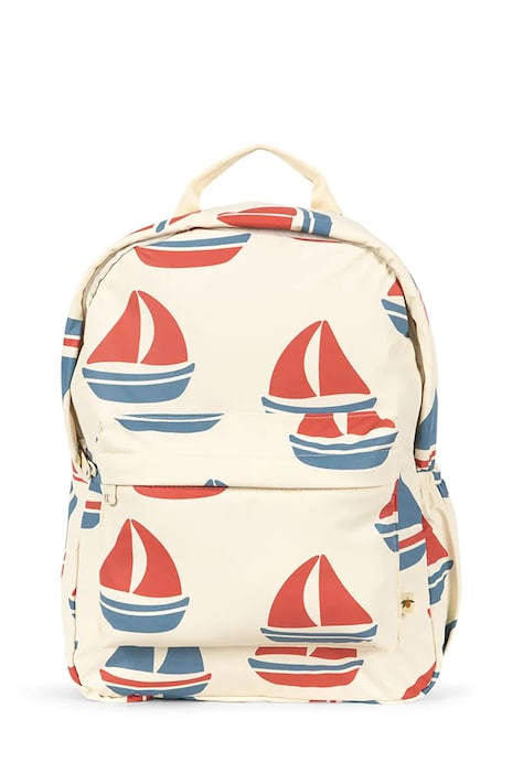 Konges Sløjd plecak dziecięcy RAINY BACKPACK kolor beżowy duży wzorzysty KS105046