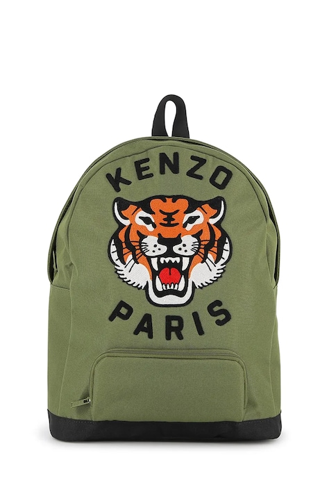 Detský ruksak Kenzo Kids zelená farba, malý, s nášivkou, K61836
