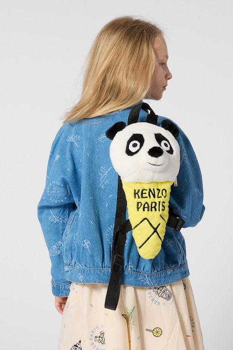 Detský ruksak Kenzo Kids čierna farba, malý, vzorovaná, K61894