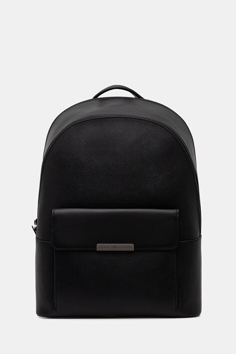 Tommy Hilfiger plecak skórzany męski kolor czarny duży gładki AM0AM13981