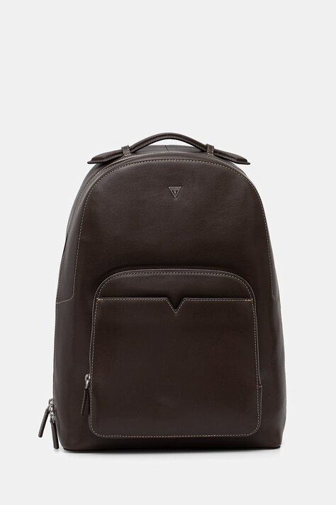 Guess plecak skórzany FIRENZE męski kolor brązowy duży gładki HMFITC P5105