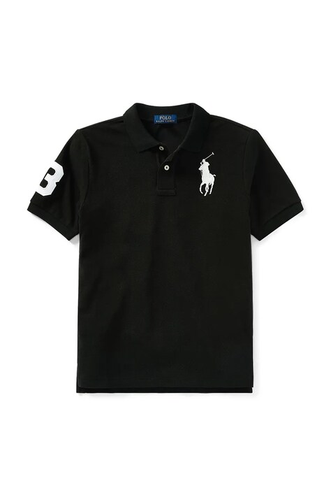 Polo Ralph Lauren polo bawełniane dziecięce kolor czarny z aplikacją 323670257015
