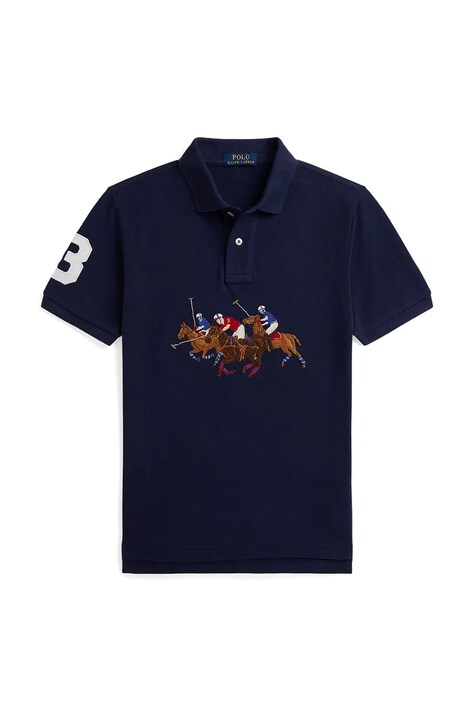 Polo Ralph Lauren polo bawełniane dziecięce kolor granatowy z aplikacją 323A95752001