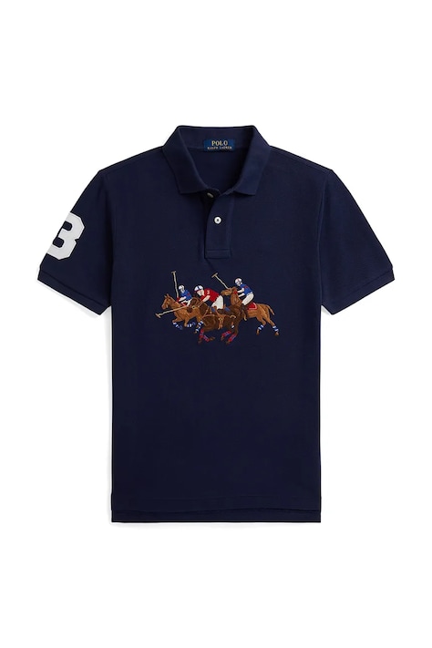 Polo Ralph Lauren polo bawełniane dziecięce kolor granatowy z aplikacją 323A95752001