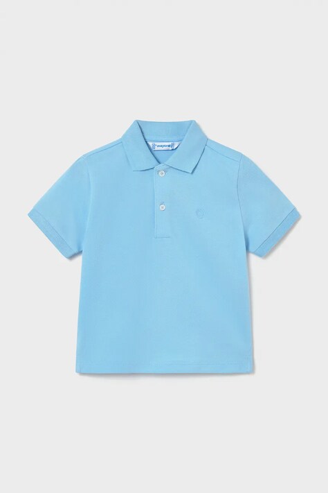 Mayoral polo bawełniane dziecięce kolor niebieski gładki 102