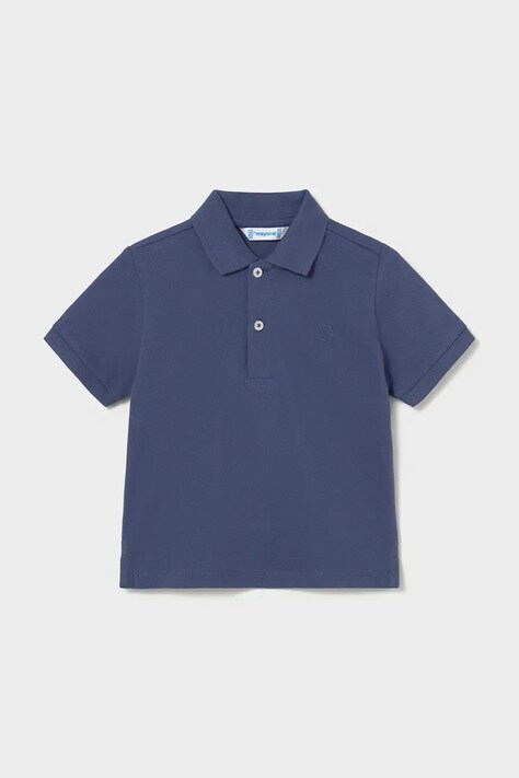 Mayoral polo bawełniane dziecięce kolor granatowy gładki 102