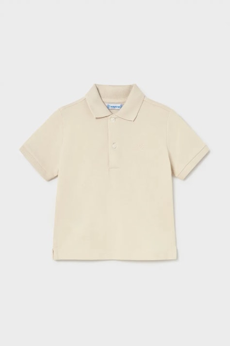 Detská bavlnená polokošeľa Mayoral béžová farba, jednofarebná, 102