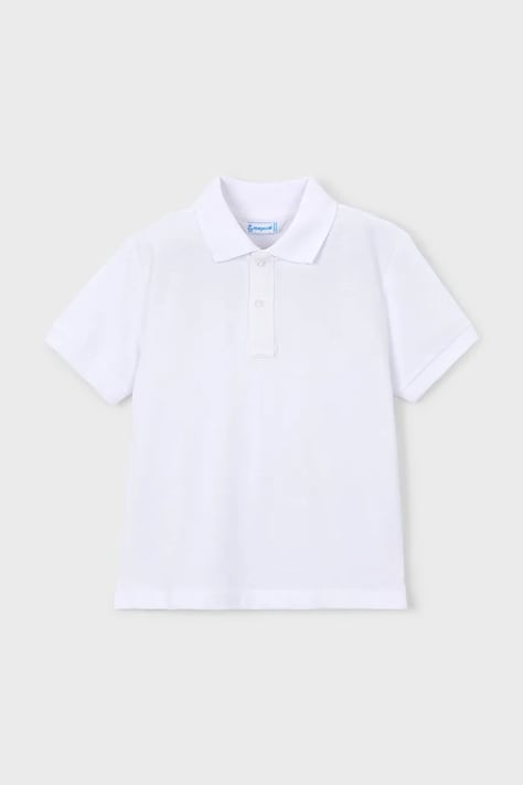 Παιδικά βαμβακερά μπλουζάκια πόλο Mayoral χρώμα: άσπρο, 150