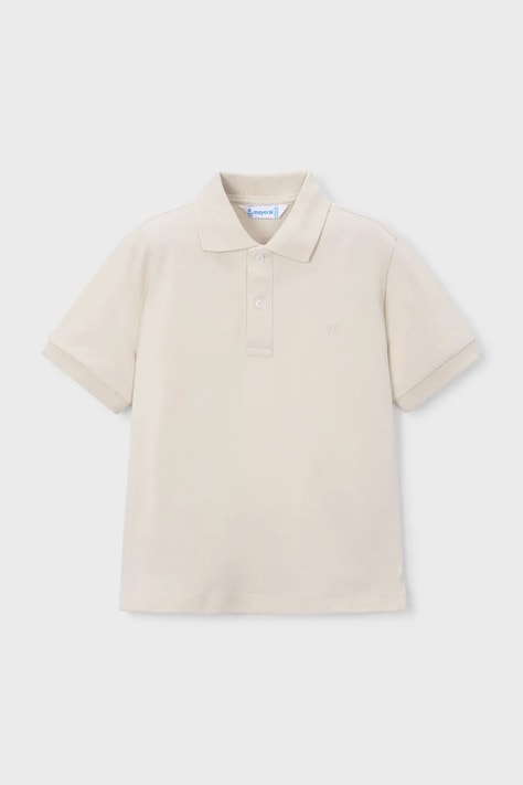 Παιδικά βαμβακερά μπλουζάκια πόλο Mayoral χρώμα: μπεζ, 150