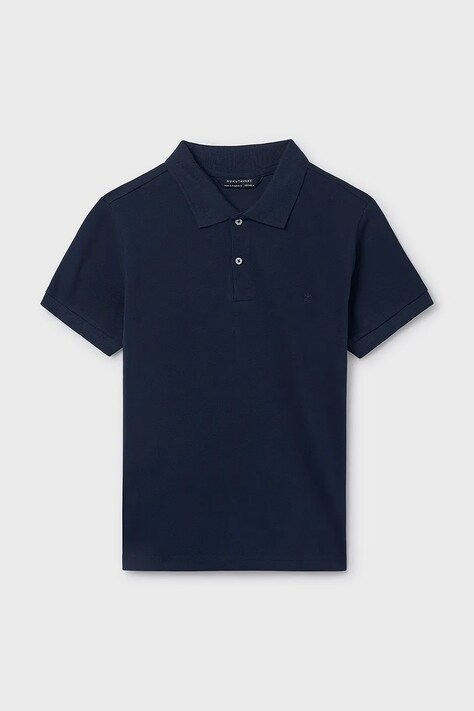 Mayoral polo bawełniane dziecięce kolor niebieski gładki 890