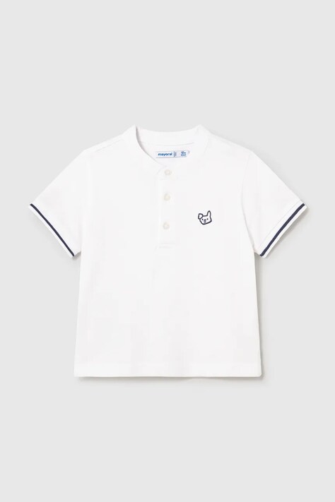 Mayoral polo dziecięce kolor biały gładki 1106