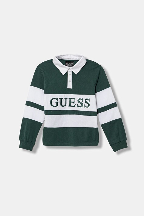 Guess polo bawełniane dziecięce kolor zielony L6RP04 KCNQ4
