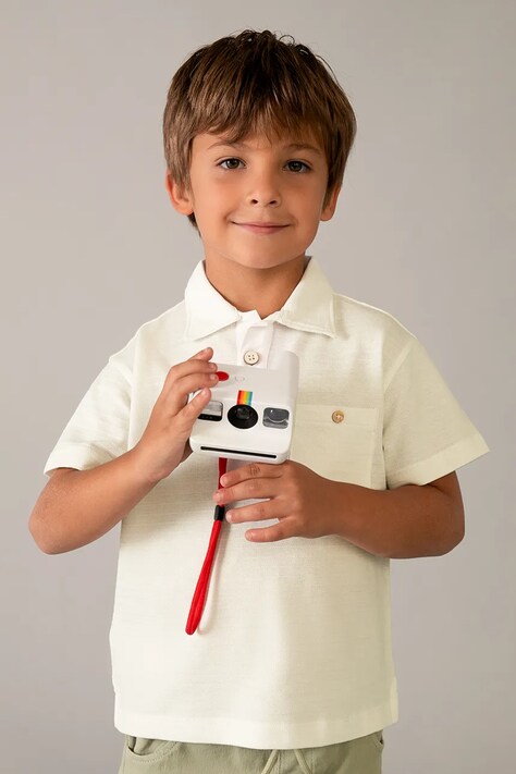 Παιδικά βαμβακερά μπλουζάκια πόλο Mayoral χρώμα: μπεζ, 3105