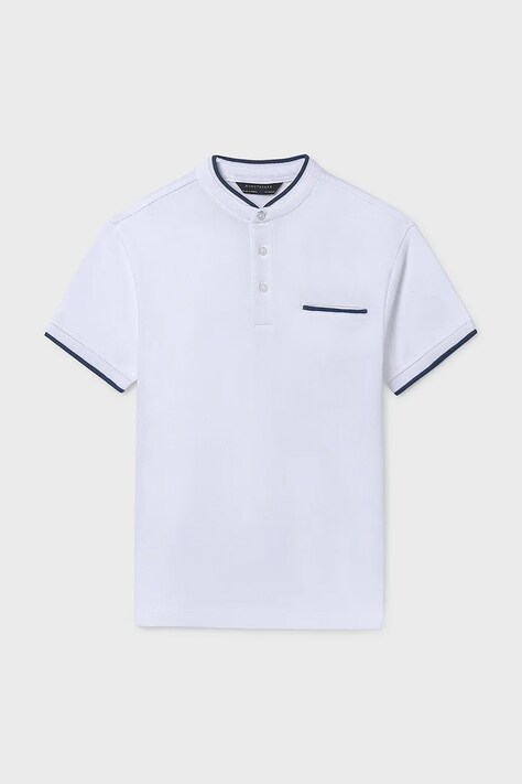 Mayoral polo bawełniane dziecięce kolor biały gładki 6163
