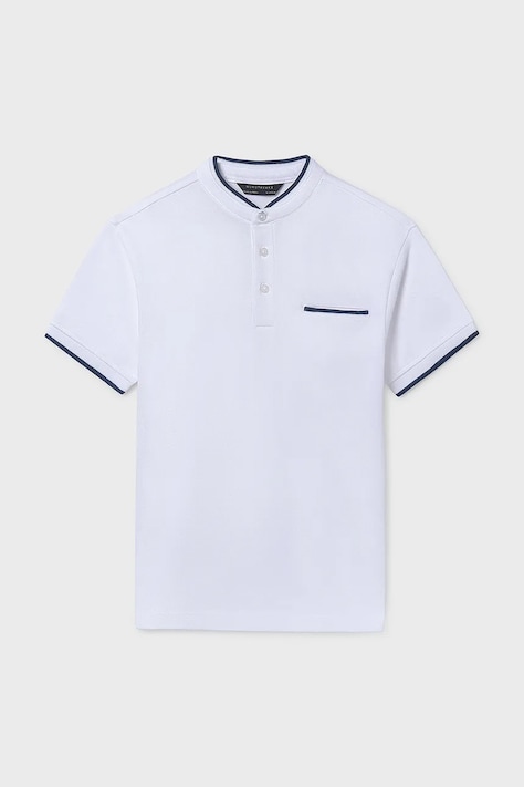 Mayoral polo bawełniane dziecięce kolor biały gładki 6163