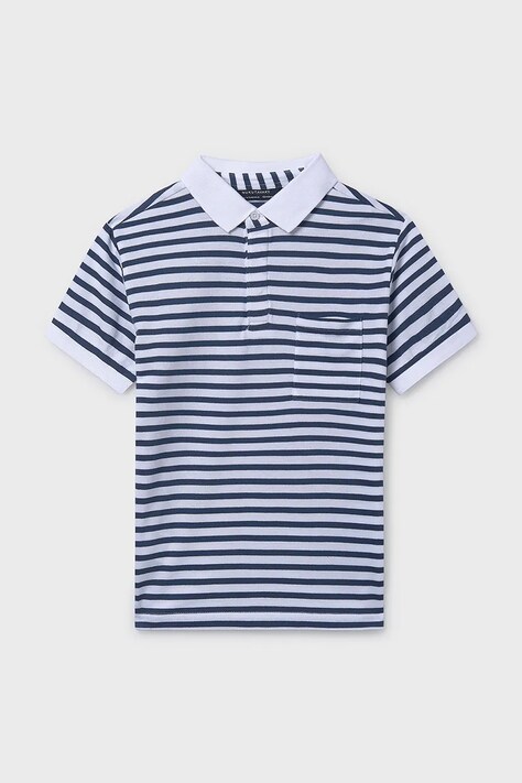 Mayoral polo bawełniane dziecięce kolor biały gładki 6164