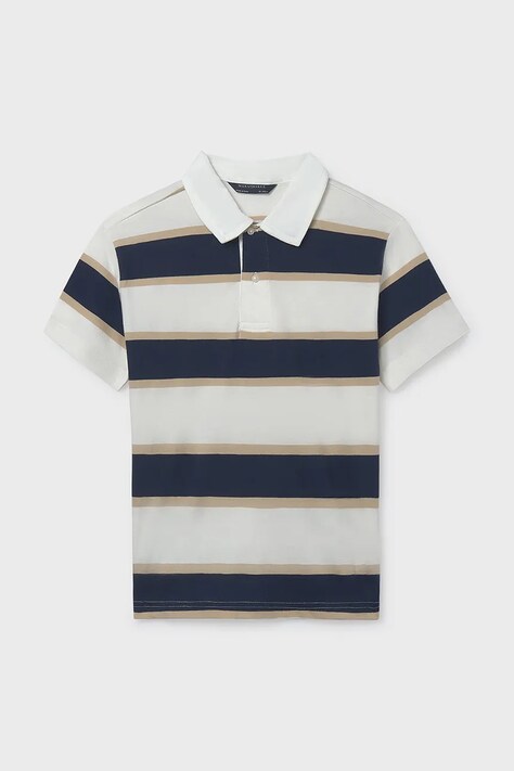 Mayoral polo bawełniane dziecięce kolor biały wzorzysty 6167