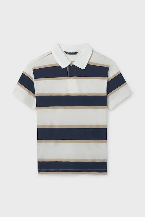 Mayoral polo bawełniane dziecięce kolor biały wzorzysty 6167