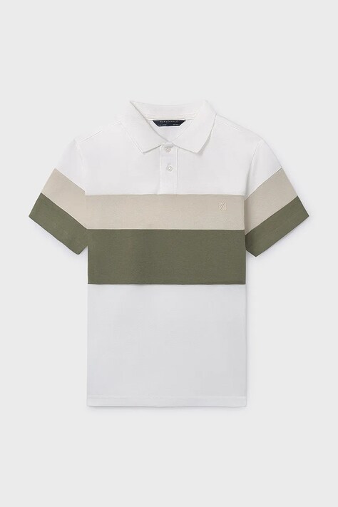 Mayoral polo bawełniane dziecięce kolor biały wzorzysty 6168