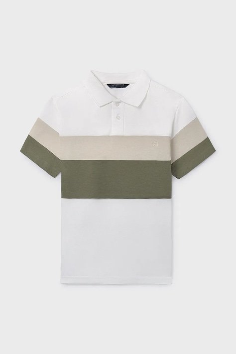 Mayoral polo bawełniane dziecięce kolor biały wzorzysty 6168