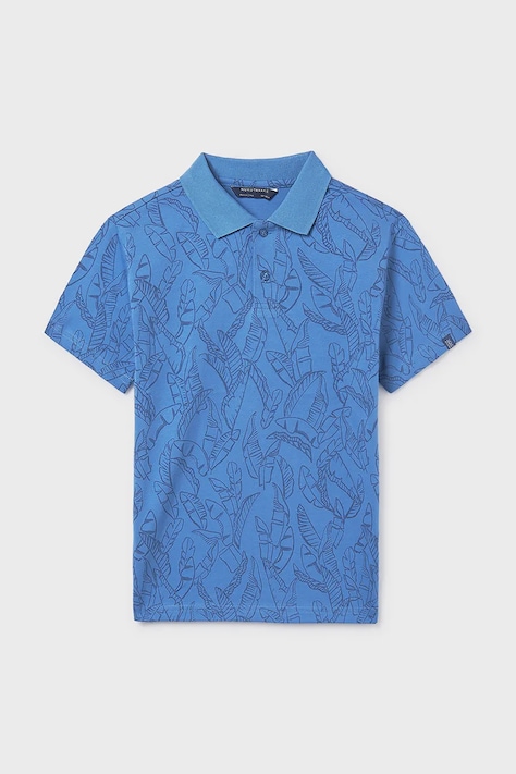 Mayoral polo dziecięce kolor niebieski wzorzysty 6169