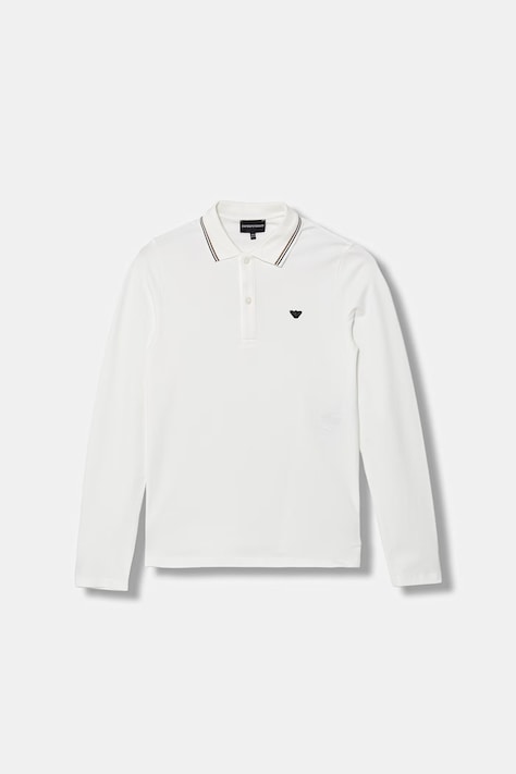 Emporio Armani longsleeve copii culoarea alb, uni, EB001561 AF20390