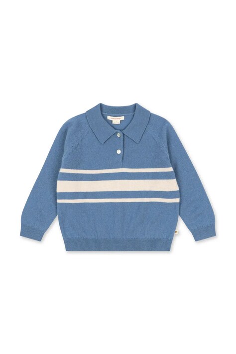 Konges Sløjd sweter wełniany dziecięcy BASI POLO kolor niebieski lekki KS104662