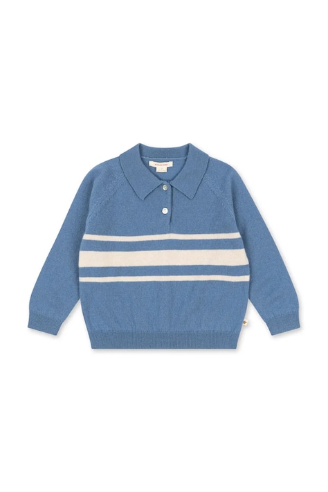 Konges Sløjd sweter wełniany dziecięcy BASI POLO kolor niebieski lekki KS104662