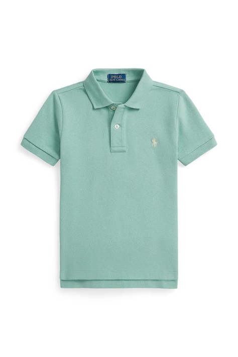 Polo Ralph Lauren polo bawełniane dziecięce kolor turkusowy gładki 322703632506