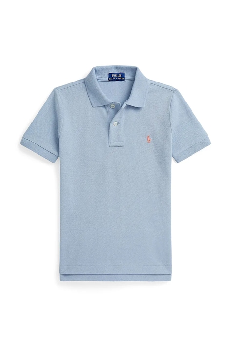 Polo Ralph Lauren polo bawełniane dziecięce kolor niebieski gładki 322703632509