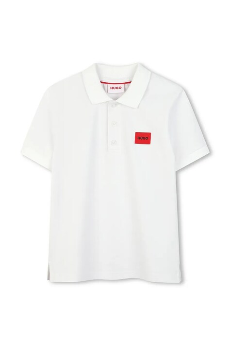 Детское поло HUGO цвет белый однотонное G01186