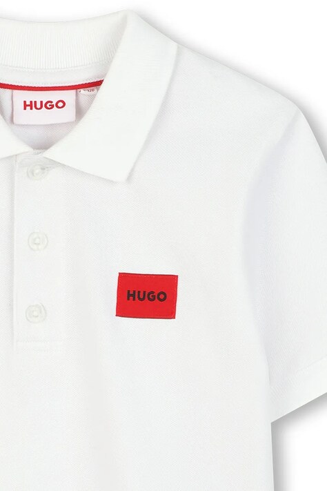 HUGO polo dziecięce kolor biały gładki G01186