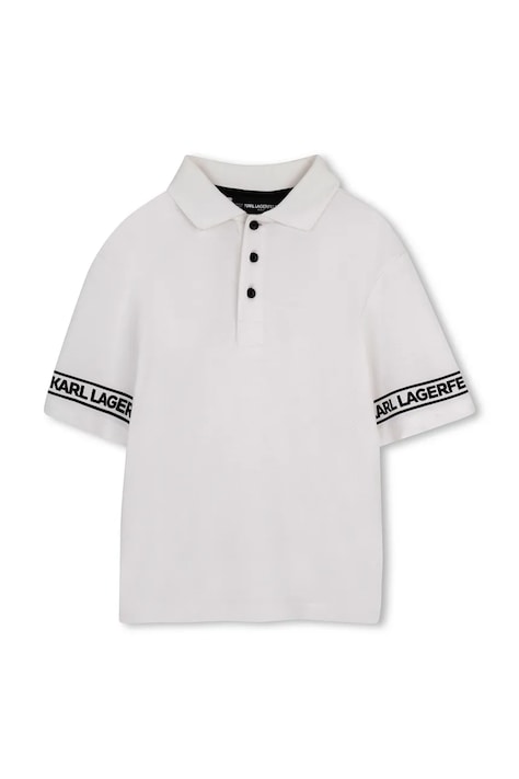 Karl Lagerfeld Polo majica otroška bombažna bela Z31099
