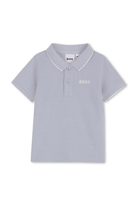 BOSS Тениска с яка за деца от памук синя J52713