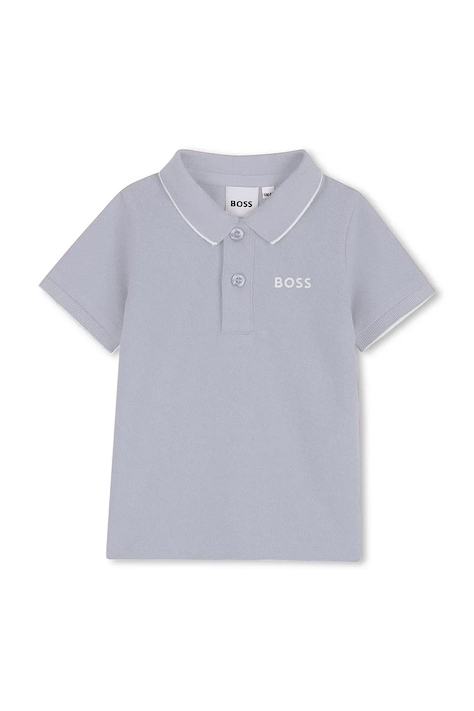 BOSS Тениска с яка за деца от памук синя J52713