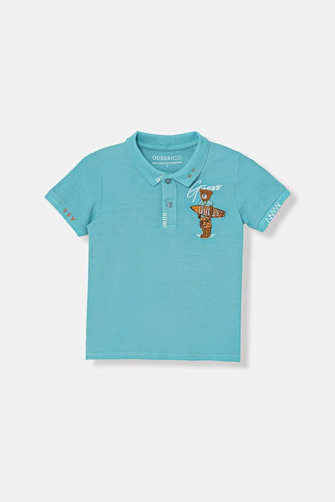 Guess polo dziecięce bawełniane niebieskie N6GP01 K9WF4