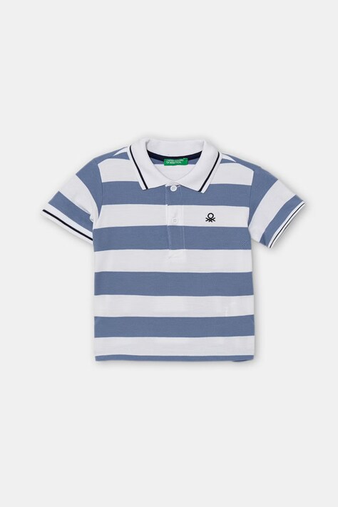 United Colors of Benetton polo dziecięce bawełniane niebieskie 37JJG3012
